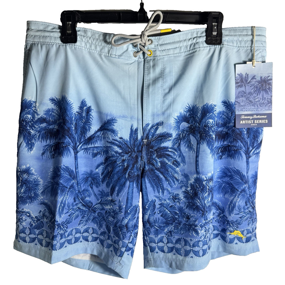 Tommy Bahama Men's X-Large Swim Trunks Vacation Blue Artist Series MSRP $99